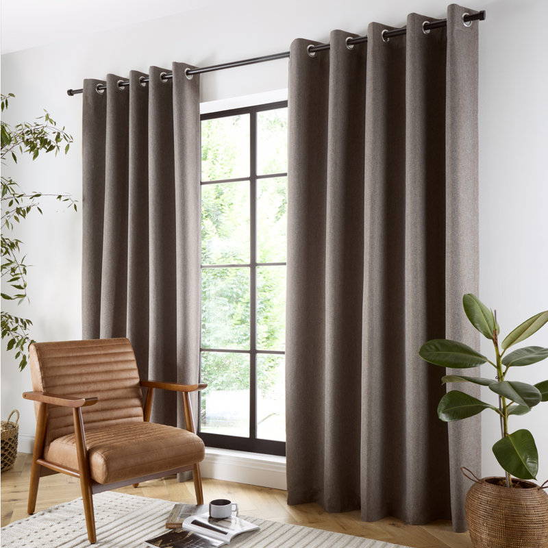 Plain Twill Blackout Curtain Panel Pair, 90" Width x 72" Drop (229 x 183cm)
