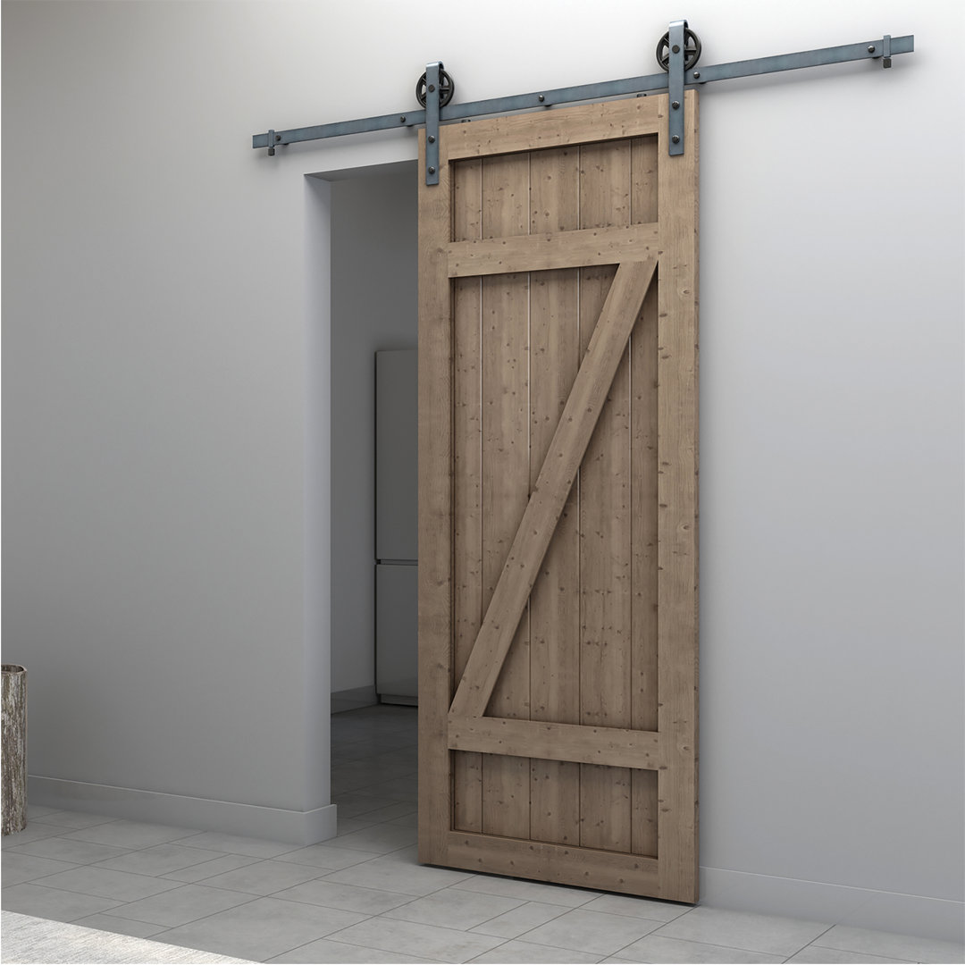 Paneled Wood Unfinished Barn Door without Installation Hardware Kit Renin 