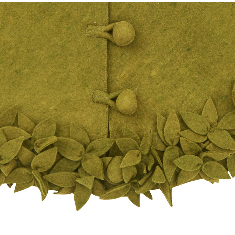 Overlapping Flowers Christmas Tree Skirt, Chartreuse, 64" W