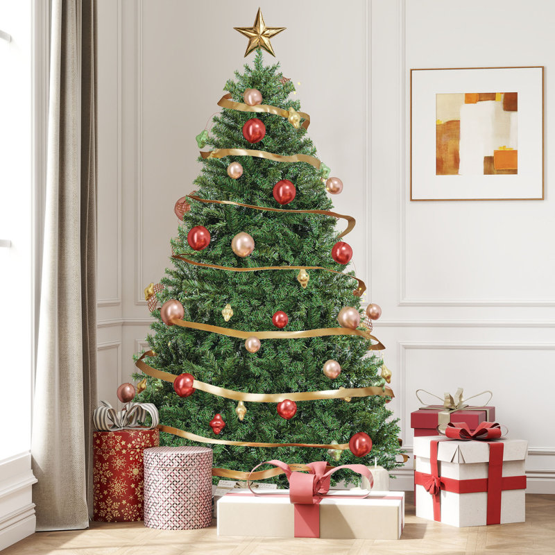 Green Artificial Pine Christmas Tree with Stand, 6 ft