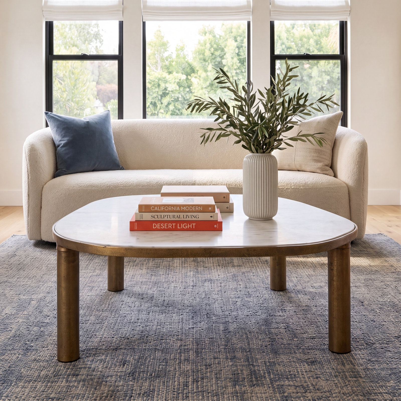 Tillie 35" Genuine Marble Coffee Table