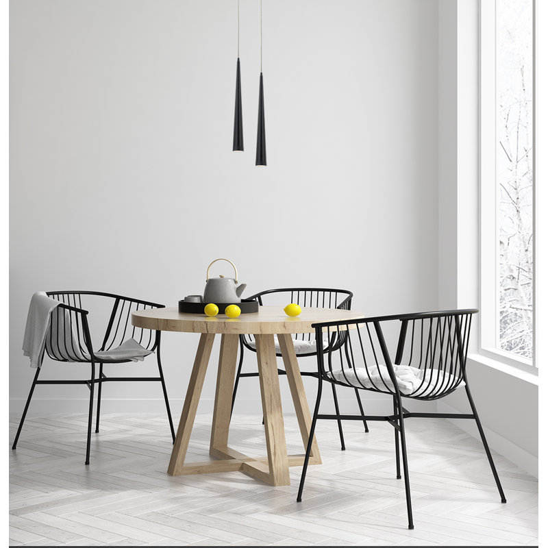 1 - Light Single Pendant, Medium, Black, Black