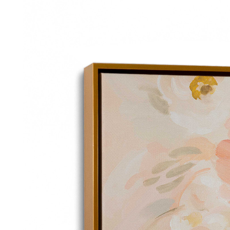 «Blush Blooms», reproduction sur toile, Cadre flottant doré poli, H 8,75 po x l 12,75 po