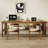 Solid wood double desk with double-layer storage-480644851