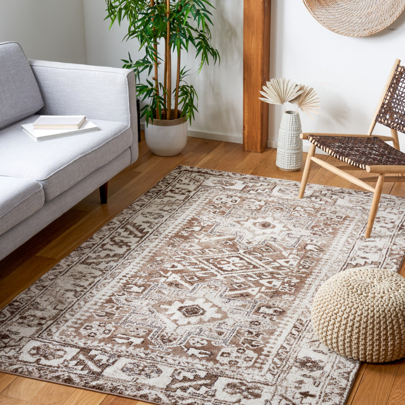 Tapis oriental brun / ivoire Ferrill, Rectangle 9 pi x 12 pi