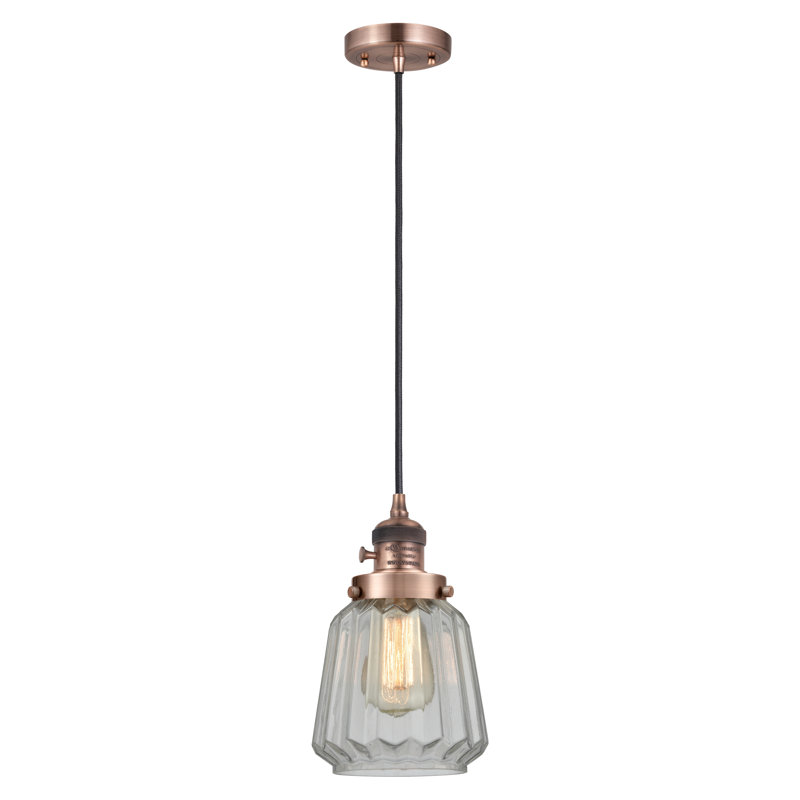 Franklin Restoration - Kushtrim - Mini luminaire suspendu à cordon de 7 po - Interrupteur marche / arrêt - Ampoule non incluse 