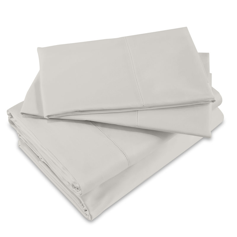 Nuvola Sateen Sheet Set, Queen Sheet Set with 2 Pillowcases, Pearl