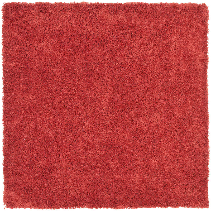 Assar Handmade Tufted Rust Area Rug, Square 7'