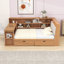 Lit de jour en bois avec bureau et tablettes et lumière DEL et 2 tiroirs-1599064326-1342456642