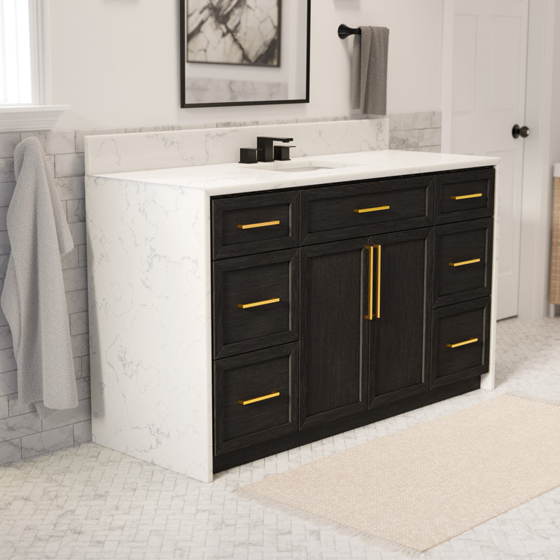 Ensemble de meuble-lavabo 60 po Akalya, Chêne foncé