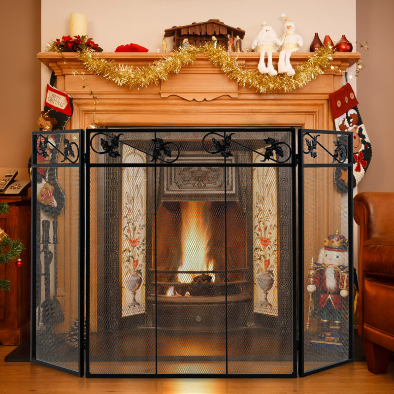 Alvertis 3 Panel Iron Fireplace Screen