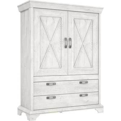 Karev 123cm 2 Door 2 Drawer Highboard - White Pine