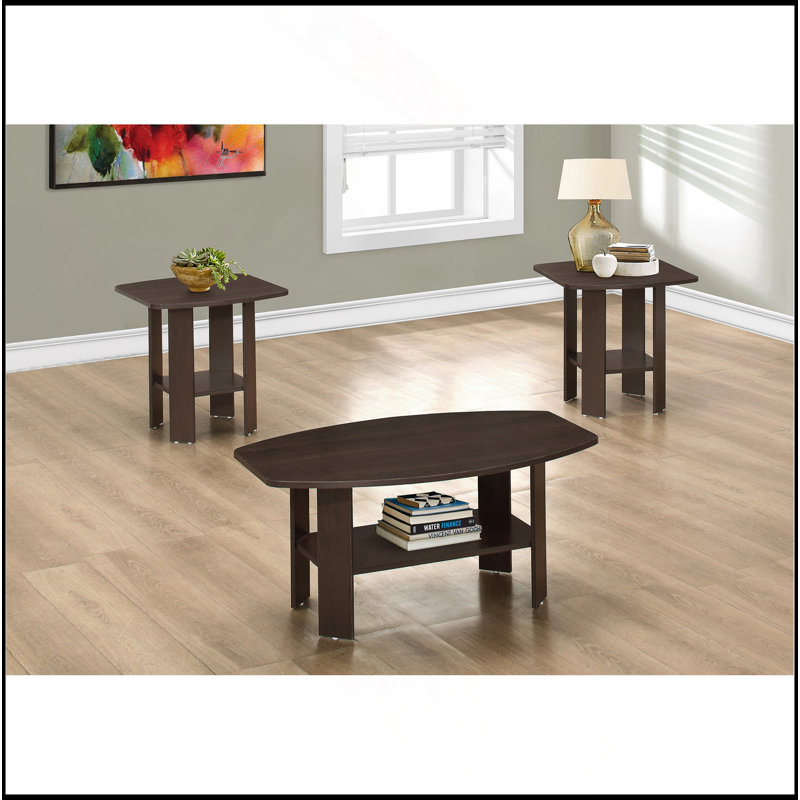 Table Set, 3Pcs Set, Coffee, End, Side, Accent, Living Room, Laminate, Transitional, Espresso