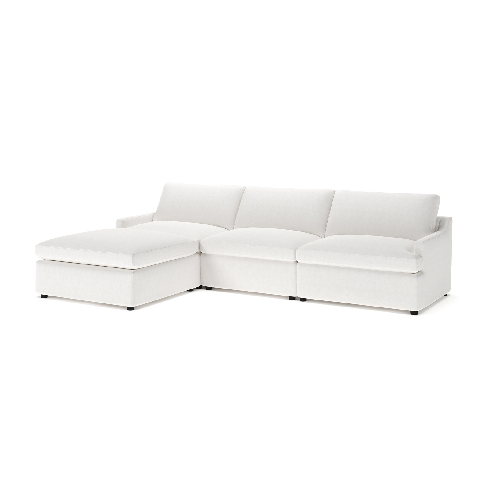 Essex Reversible Chaise Sectional, Nomad Snow Crypton® Chenille