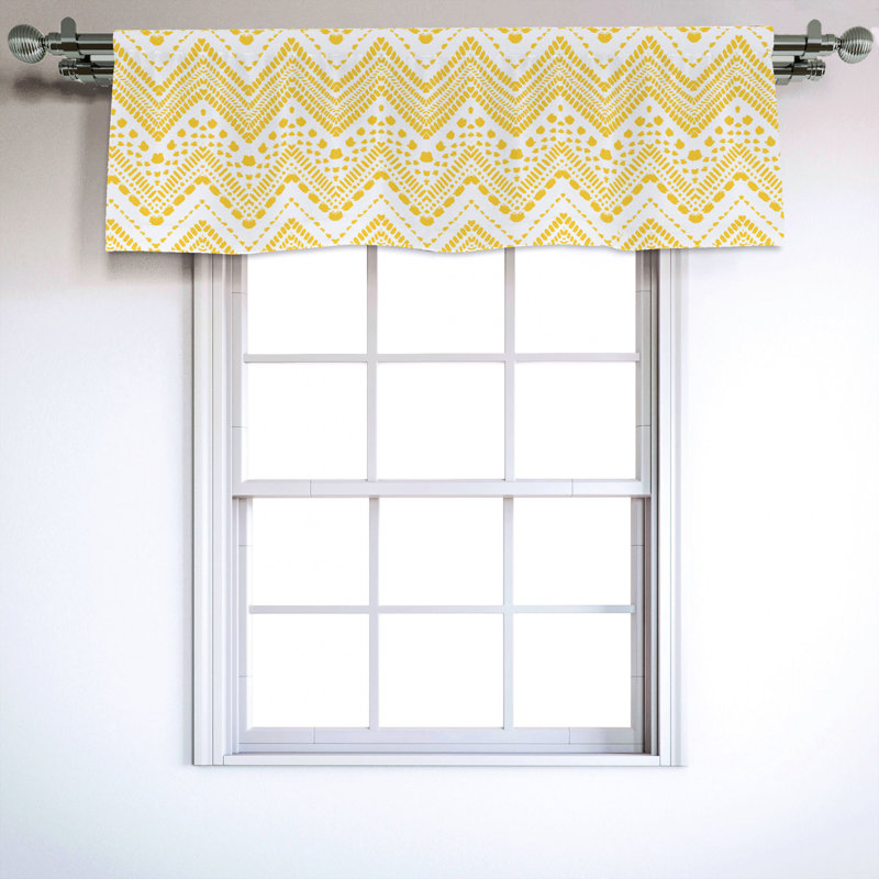 Sateen Chevron Ruffled Window Valance