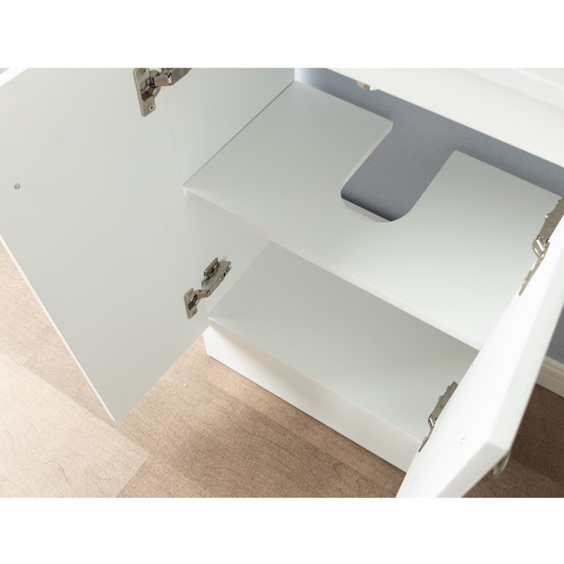 Meuble-lavabo sur pied simple 21 po avec plateau en pierre d'ingénierie Gearheart, Blanc