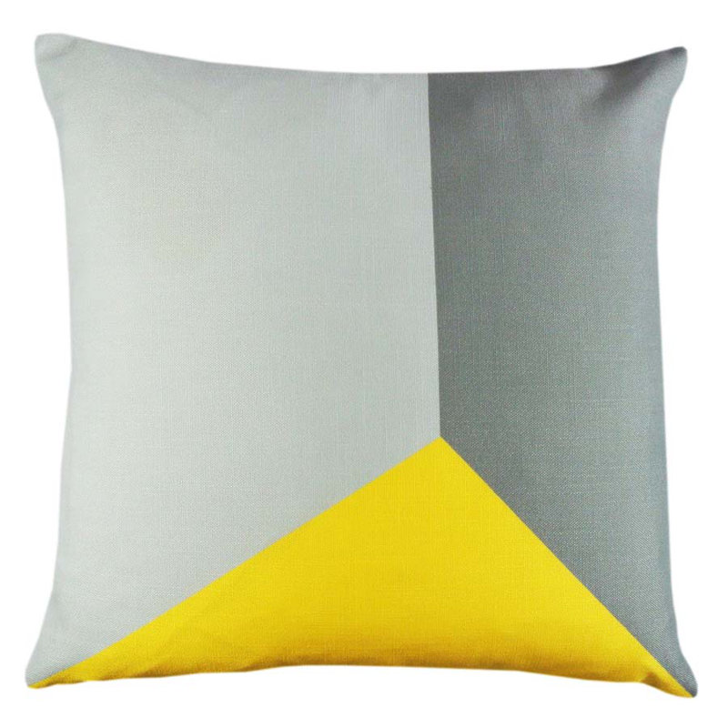Husein Geometric Square Cushion Cover, Yellow