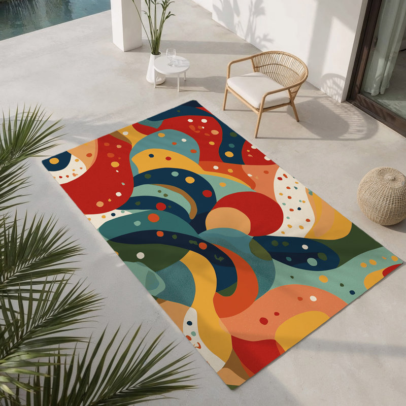 Jazzy Stomp Indoor And Outdoor Area Rug, Rectangle 4' x 6'