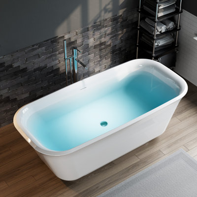 67" x 32" Freestanding Soaking Acrylic Bathtub