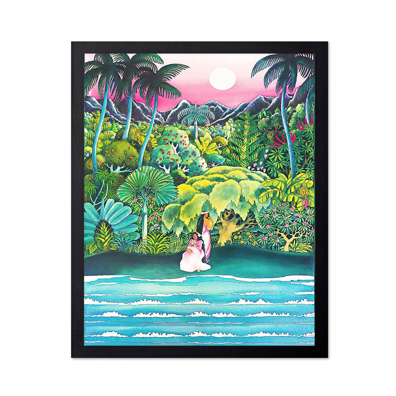Hawaii Air Travel, H 18 po x l 24 po, Affiche, Cadre noir