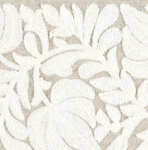 Botanica Coventry Embroidered Tape Fabric, Flax