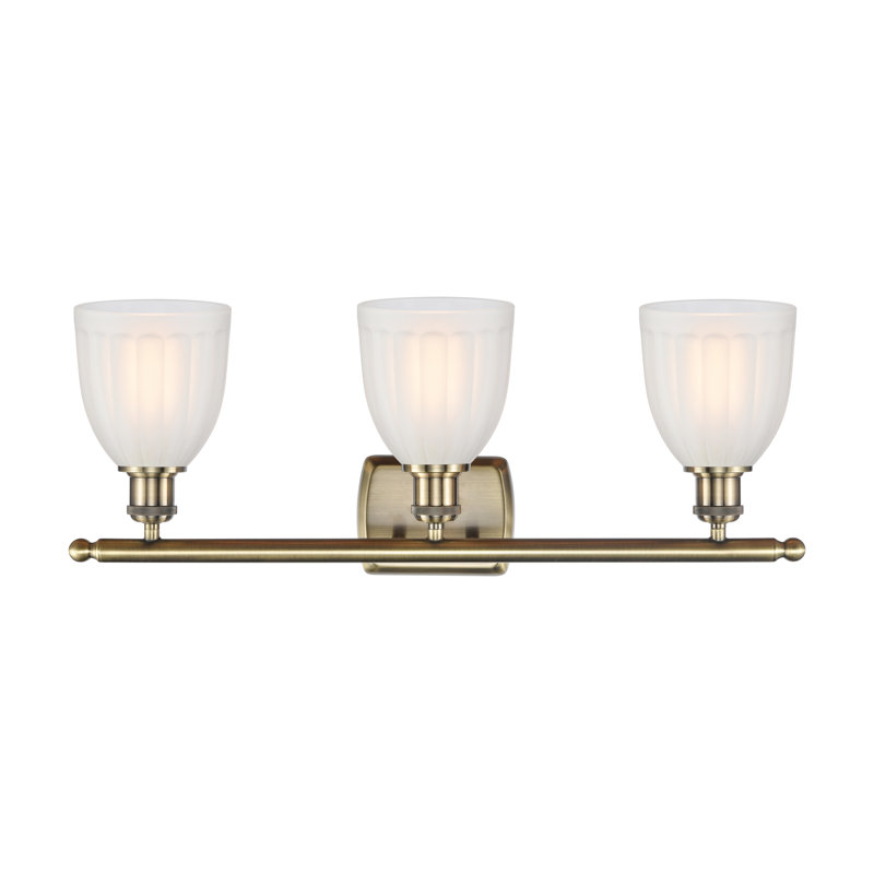 3 - Light Dimmable Vanity Light, White, Incandescent