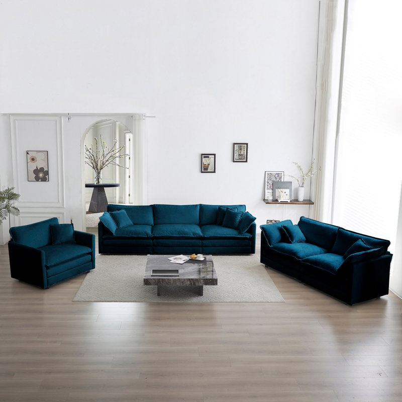 Canapé moderne, ensemble modulaire à assise très profonde pour salon 3 pièces, canapé surdimensionné, canapé 3 places, causeuse et canapé simple