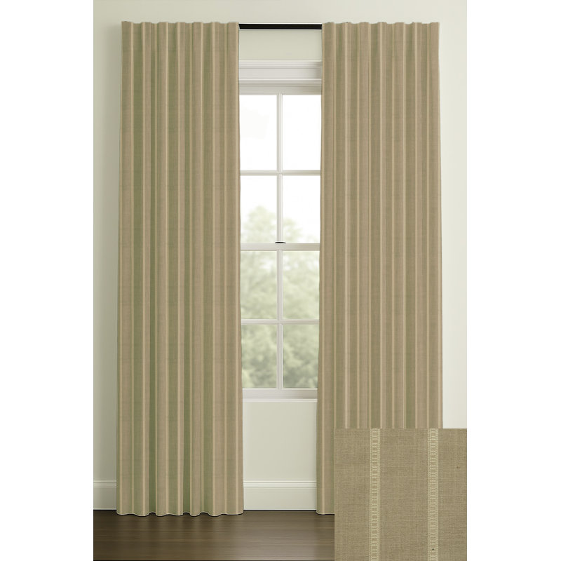 Rod Pocket/Back Tab Blackout Lining Modern Jacquard, Pebble, 50" W x 120" L