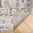 Floral Border Foldable Washable Area Rug –Light Blue-1762383674