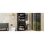 Armoire de rangement noire de 72,5 pouces idéale pour la cuisine, la salle à manger et la salle de bain. Tablette réglable, 2 tiroirs, charnières. Assemblage simple dans plusieurs pièces. Tableaux. Bordure élégante au design élégant-1419245044