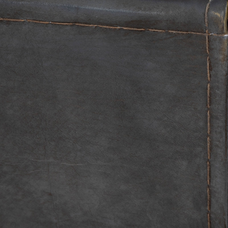 Stephanik Marble & Leather Magazine Side Table, Gray