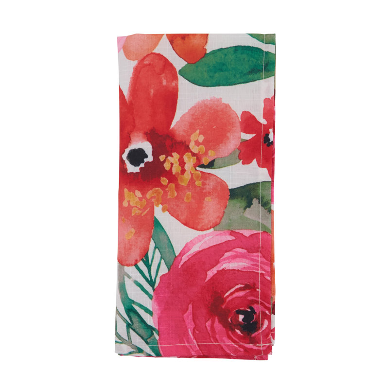 Sara B Collection Polyester Floral Square Napkin