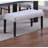 Classic 1Pc Soft Fabric Upholstered Dining Bench In Charcoal, Bent Wood Legs, 41" Long For Room Cohesive Look Modern With Charcoal Fabric, Rubber