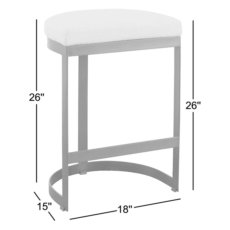 Ivanna Upholstered Stool with Metal Frame, Gold