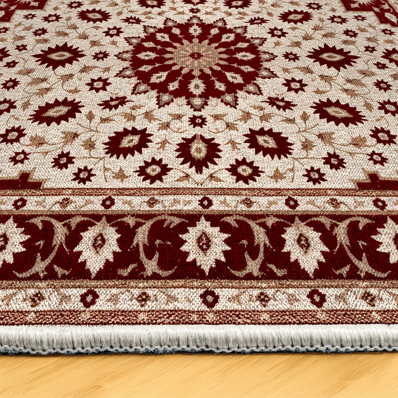 Tapis en coton et polyester à imprimé numérique Isabel Collection Isabel, Rond 3 pi 4 po