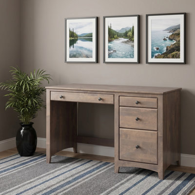 Bureau en bois massif à 4 tiroirs Malani
