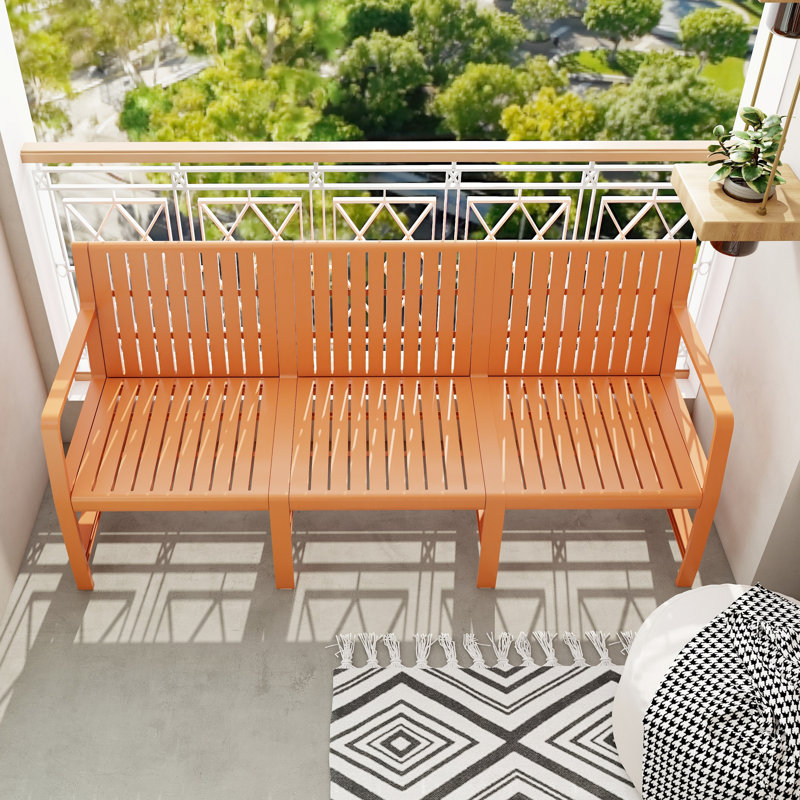 Mobilier d'intérieur/extérieur 3 places en polypropylène brun abricot, léger et ultra-résistant, facile à installer pour se détendre au bord de la piscine, brun, 1 pièce, extérieur en polypropylène, imperméable, profil mince, petit