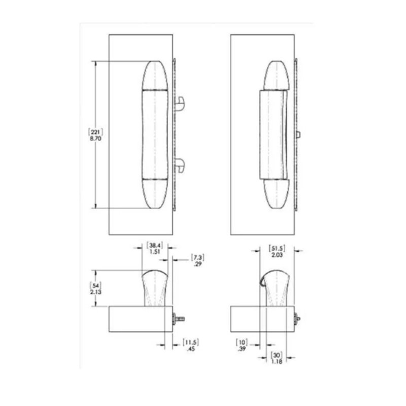 Plaque de poussée coulissante Interlock Intuition, Gris foncé