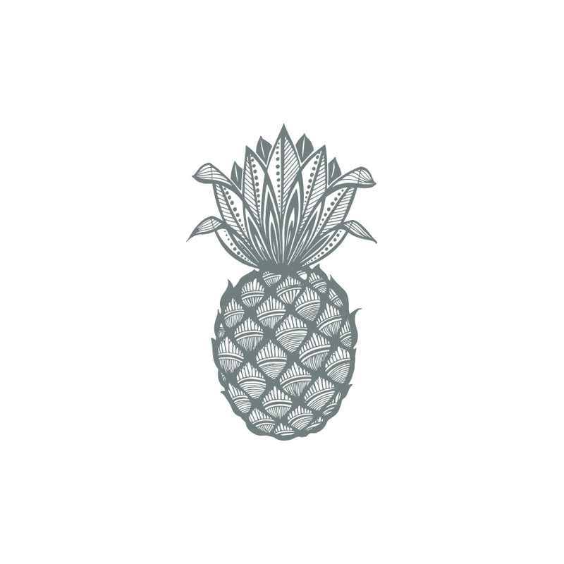 Décalcomanie murale fruits de pin ananas Barringer, Gris