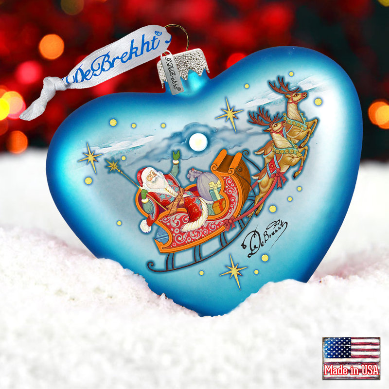 Holiday 3.5'' Handmade Glass Holiday Shaped Ornament