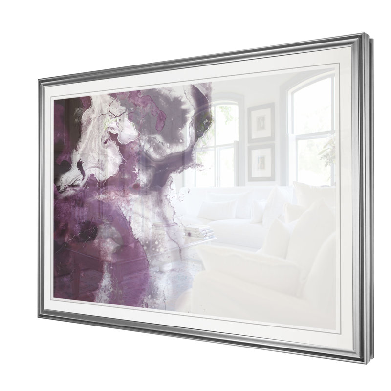 " Orchid Wave II ", 30" H x 45" W x 1.5" D, Silver Frame