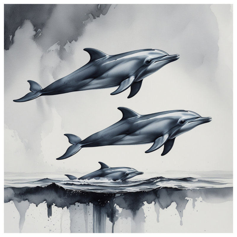 Jumping Dolphins Ocean Scene Blankets, 50in W x 60in H