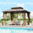 Hardtop Gazebo with Netting Heavy-Duty Double-Roof Galvanized Metal Top-115298247