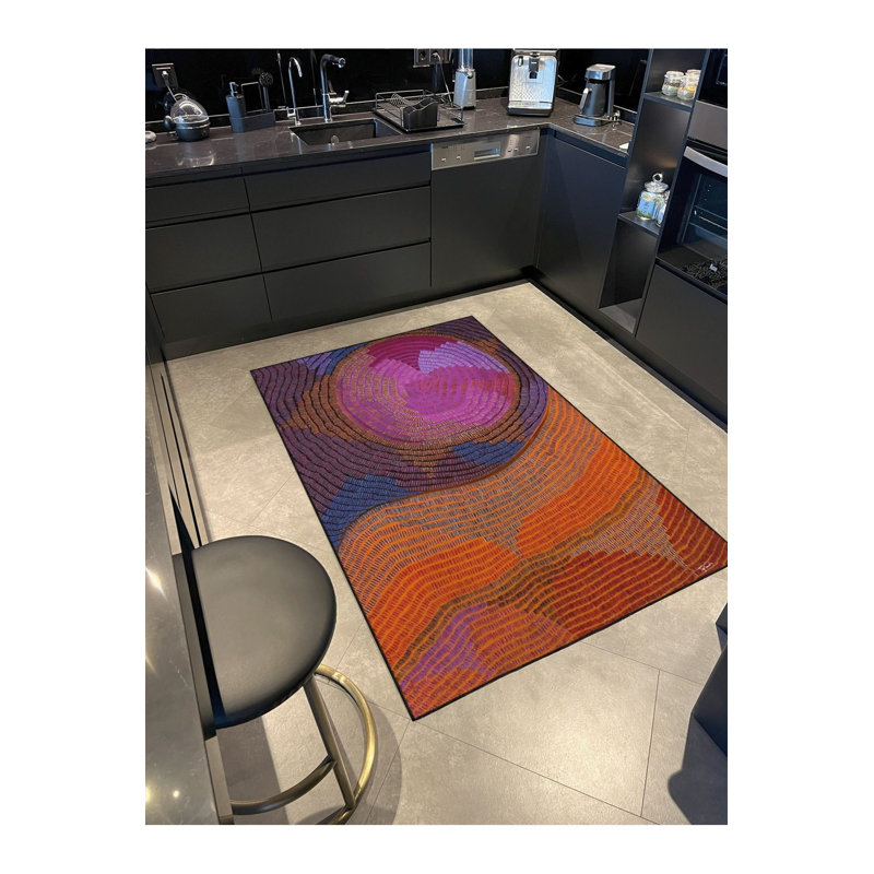 Tapis lavable peint à motif peint, Tapis de couloir 3 pi 3 po x 6 pi 7 po inclus