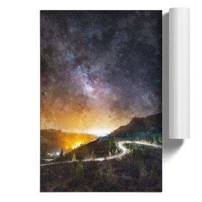 Stars over Gran Canaria in Spain Painting - Frameless Print