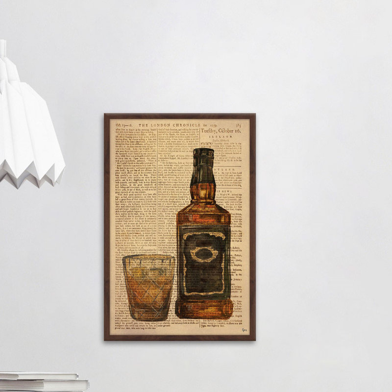 « black label bourbon », impression encadrée, H 24 po x l 16 po x P 1,5 po
