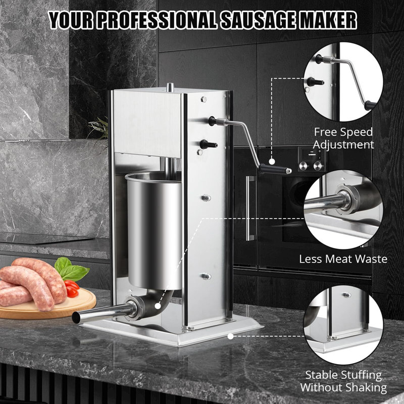 Machine à saucisses en acier inoxydable - Rapide / lente, facile à nettoyer, H 24,3 po x l 14,3 po