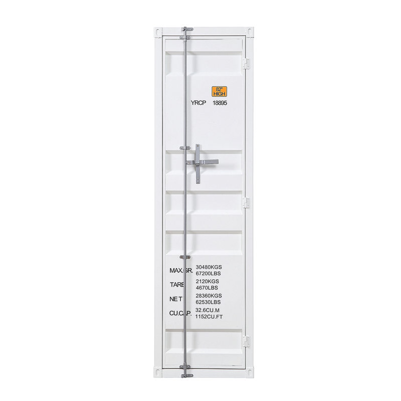 Garde-robe avec serrure de contenant pleine longueur, Blanc