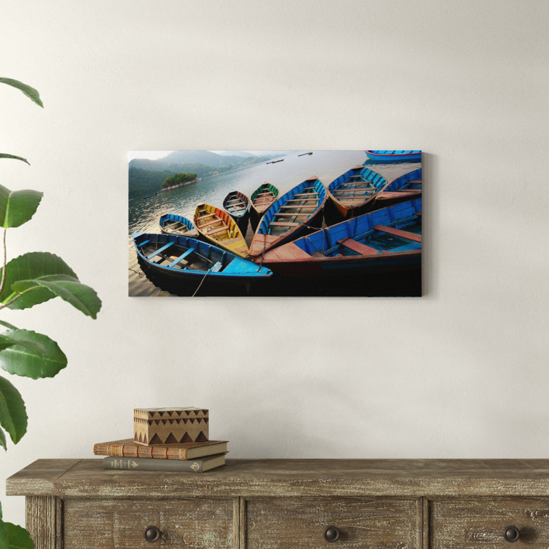 Beaux bateaux - reproduction, H 16 po x l 32 po x P 1 po, Toile tendue
