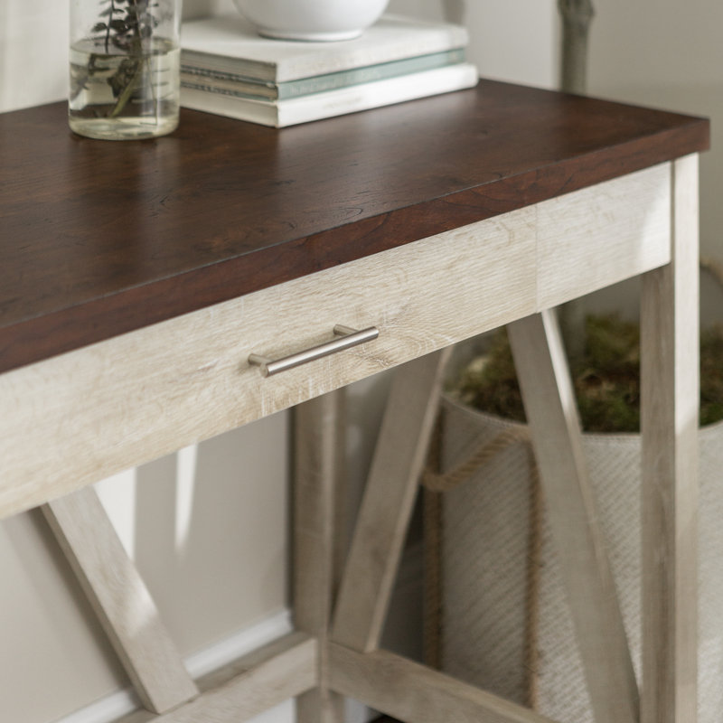 Cardiss Writing Desk, Traditional Brown/White Oak